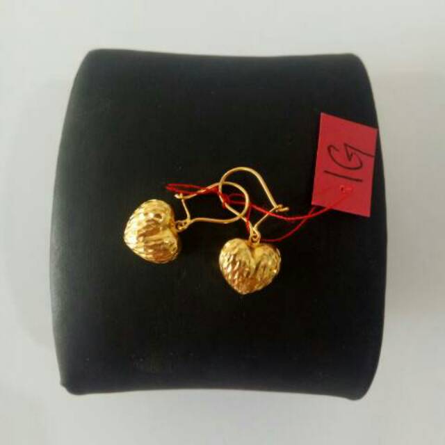 Anting Emas asli model bulat