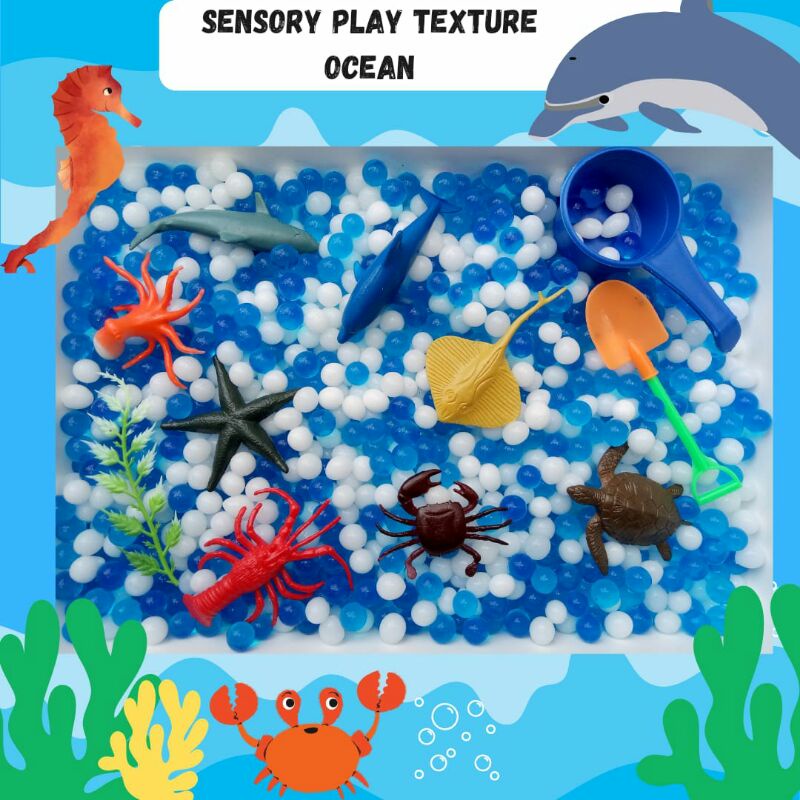 Sensory Box Ocean / Mainan Sensory peraba dan penglihatan Montessori Play / Montesory Play / Mainan Edukasi / Mainan Anak / Mainan Balita