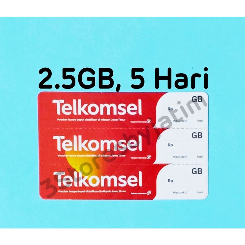 Voucher Kuota Data Telkomsel 2.5GB, 5 Hari JATIM