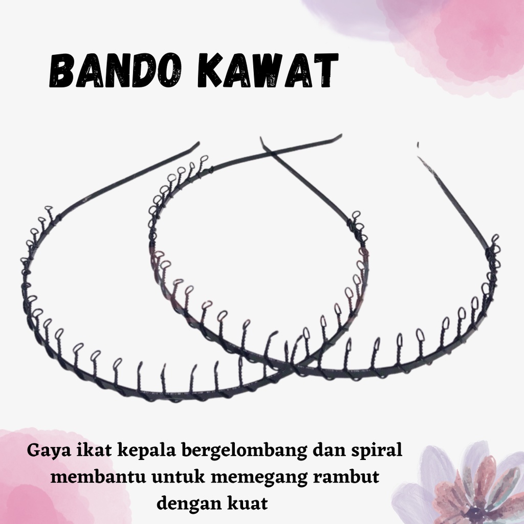 TERLARIS!! Bando Ombak / Bando Besi Pria Wanita Bandana / Bando Rambut Tebal Import