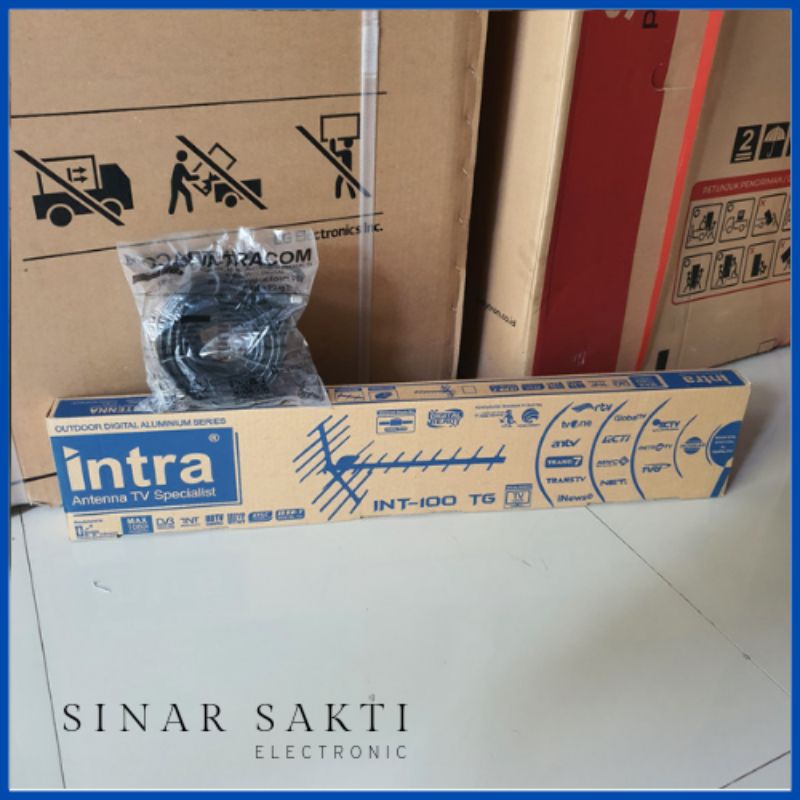 ANTENA DIGITAL OUTDOOR INTRA INT-100TG ALUMUNIUM PROGRAM TV DIGITAL LCD LED SMART ANDROID