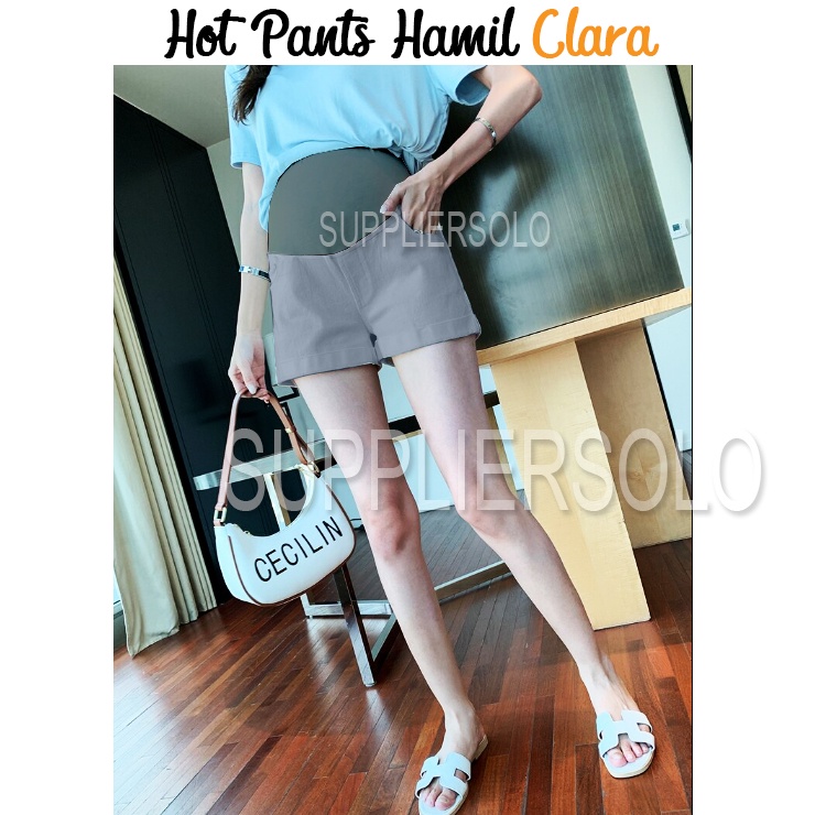 CELANA PENDEK HOTPANTS WANITA MATERNITY PANTS IBU HAMIL CLARA KEKINIAN NYAMAN JUMBO