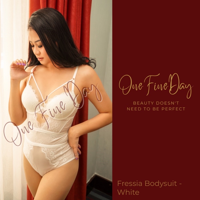 Fressia Bodysuit White - Sexy Bodysuit / Lingerie Bodysuit / Sexy Lingerie / Sexy Dress / Baju Tidur