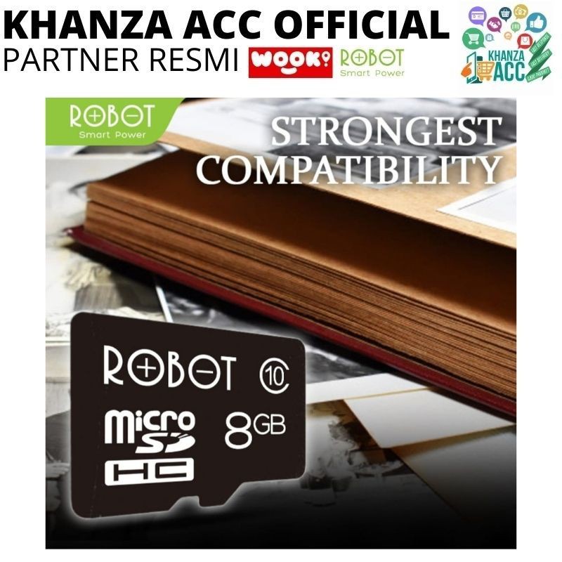 KHANZAACC Robot Kartu Memori HP Micro SD 8GB Class 10 Memory Card Original Bergaransi Resmi