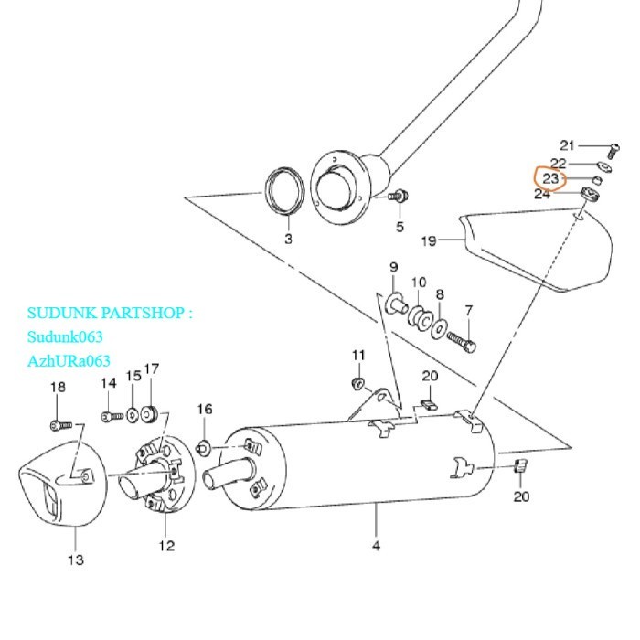 bosh baut tameng knalpot satria fu hayabusa original sgp