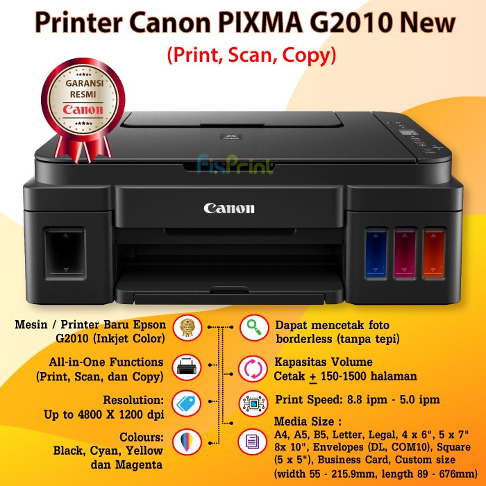 Printer Canon PIXMA G2010 (Print, Scan, Copy) New Garansi Resmi