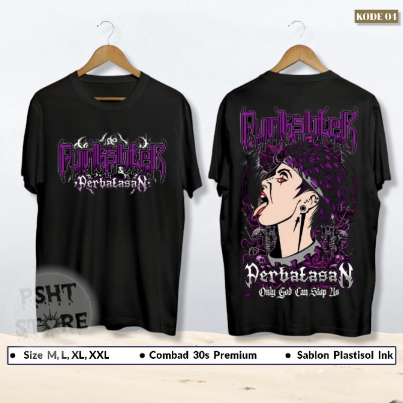 (Kode-04) Kaos Punkshter Perbatasan Ungu