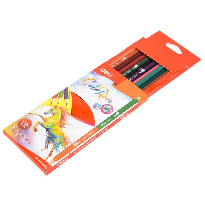 

WARNAPENSIL- DELI DUO COLORED PENCIL 12PCS 24C EC00520 - PENSIL WARNA ANAK-ANAK -PENSIL WARNA
