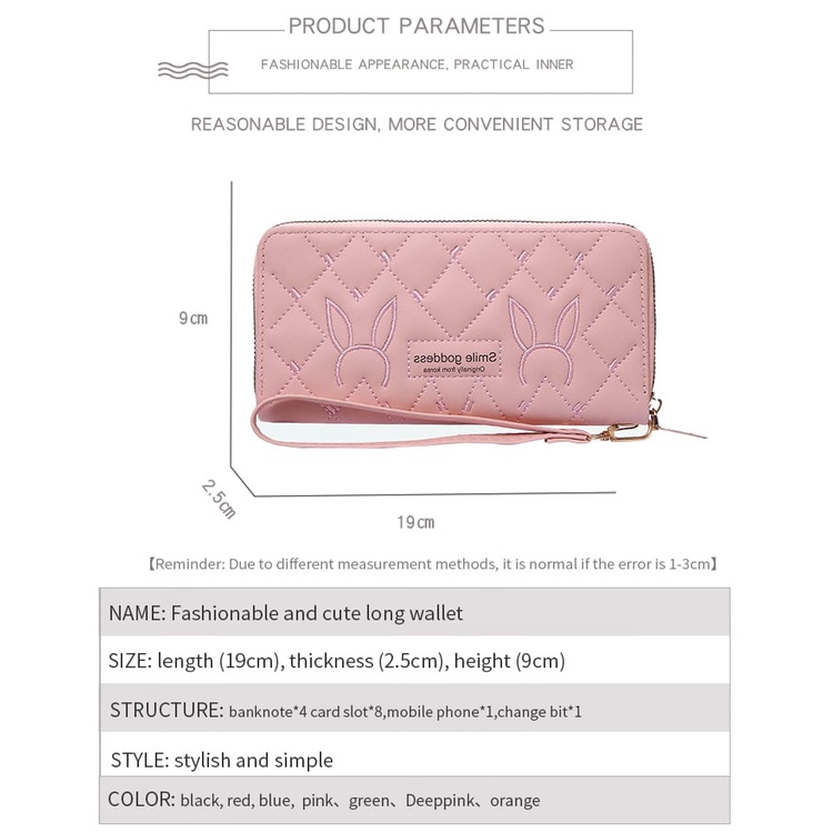 ASIN829 Dompet Panjang Wanita Terbaru D304 Import Bahan Halus // Dompet Panjang Wanita Tiga Ruang