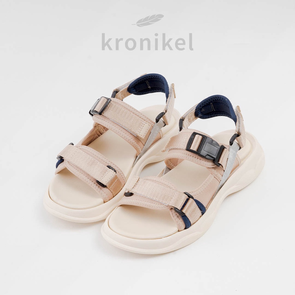 [PREMIUM LOKAL BRAND] KRONIKEL PROJECT // LEVI 2-in-1 Sandals - Camel Cream