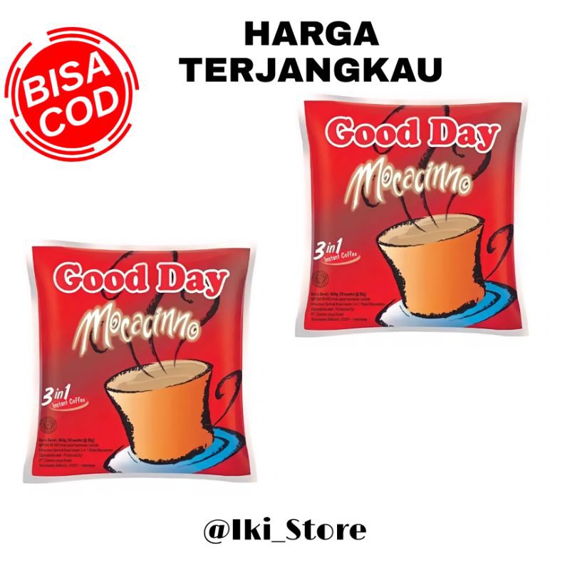 

GoodDay 3 in 1 Kopi GoodDay Moccacino (10x20gr)||Satu Renceng isi 10 Bungkus