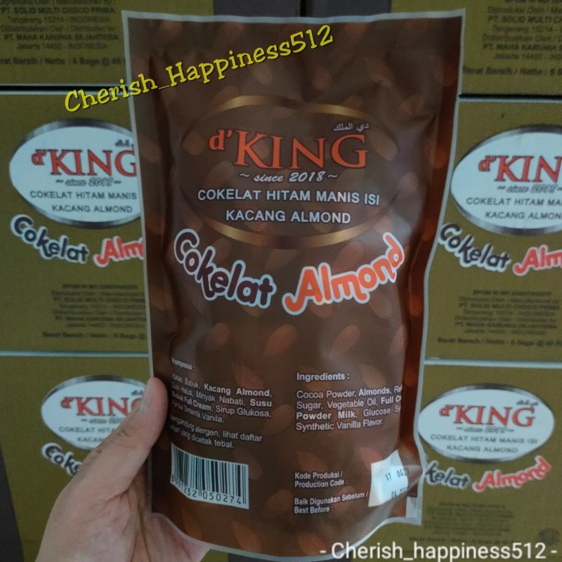 D'King Bonibol Almond Kemasan Bag (1 Bag isi 40 pcs)