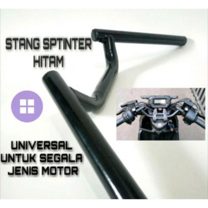 STANG STIR SPRINTER HEREX PENDEK HITAM MODEL ORI TEBAL CB/GL/BEAT/SCOOPY UNIVERSAL