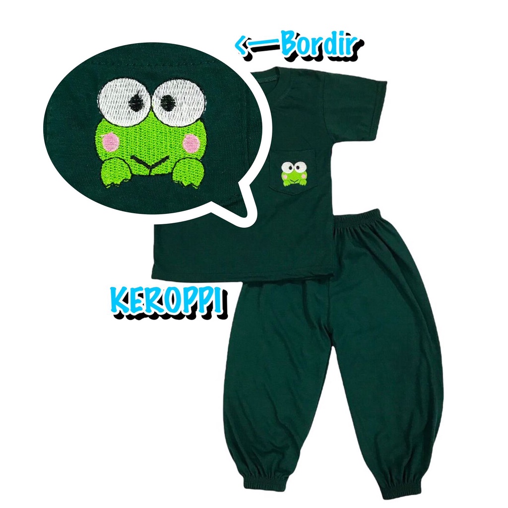 (1 KG MUAT 7 STEL) BAJU SETELAN CP JOGER FASHION OBLONG ANAK LAKI-LAKI/COWOK BAHAN KAOS KATUN KANTONG BORDIR KEROPPI