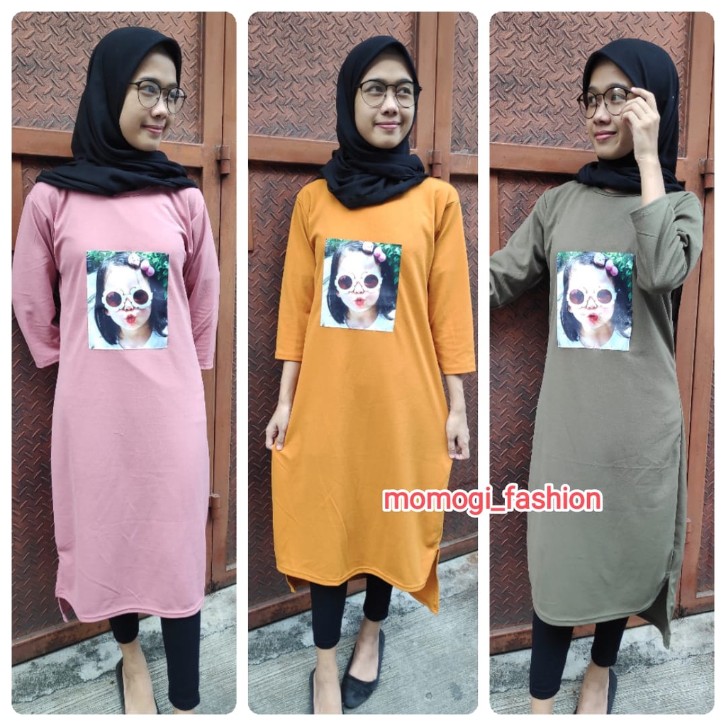 MOMOGI-MIDI DRESS KARAKTER / LONG TUNIK ALL SIZE