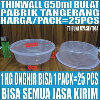 Thinwall 650ml Pack Bulat Bowl Mangkok  650 ml Tahan  Panas  