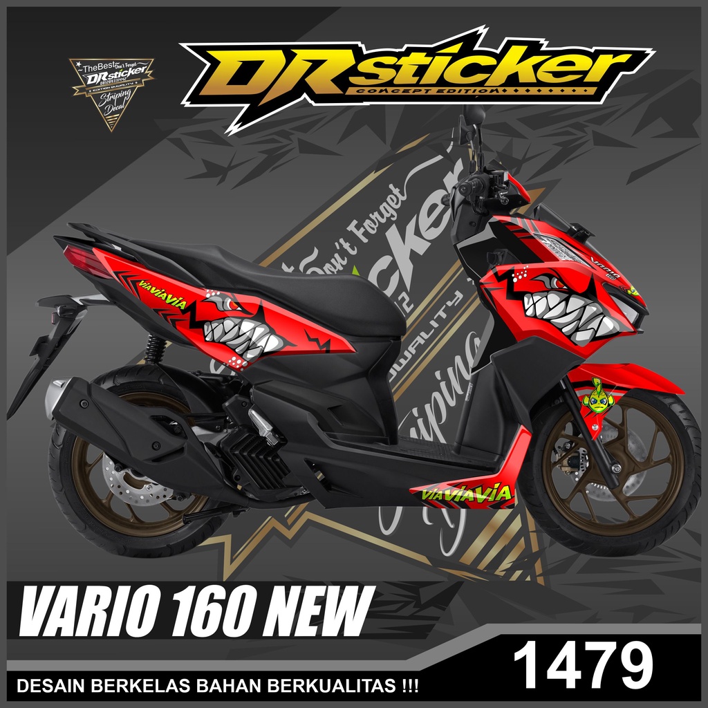 Dekal Sticker VARIO NEW 160 Full Body Stiker Skotlet VARIO Desain HIU Stiker full body VARIO NEW 160