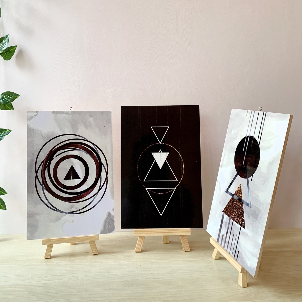 HIASAN DINDING ABSTRAK MINIMALIS (20X30CM) WALL DECOR PAJANGAN DINDING POSTER KAYU ABSTRAK MINIMALIS