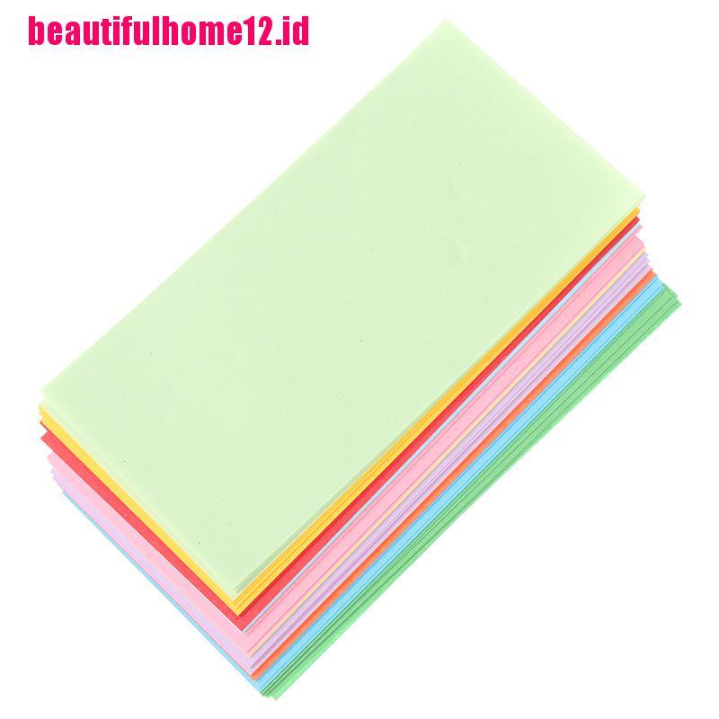 【beautifulhome12.id】100x Handmade Origami Paper For Kids 10 Colors Double Sides Folding Paper 7*14cm