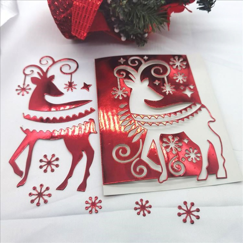 Cetakan Stensil Cutting Dies Motif Rusa Natal Bahan Metal Untuk Scrapbook / Craft DIY / Embossing