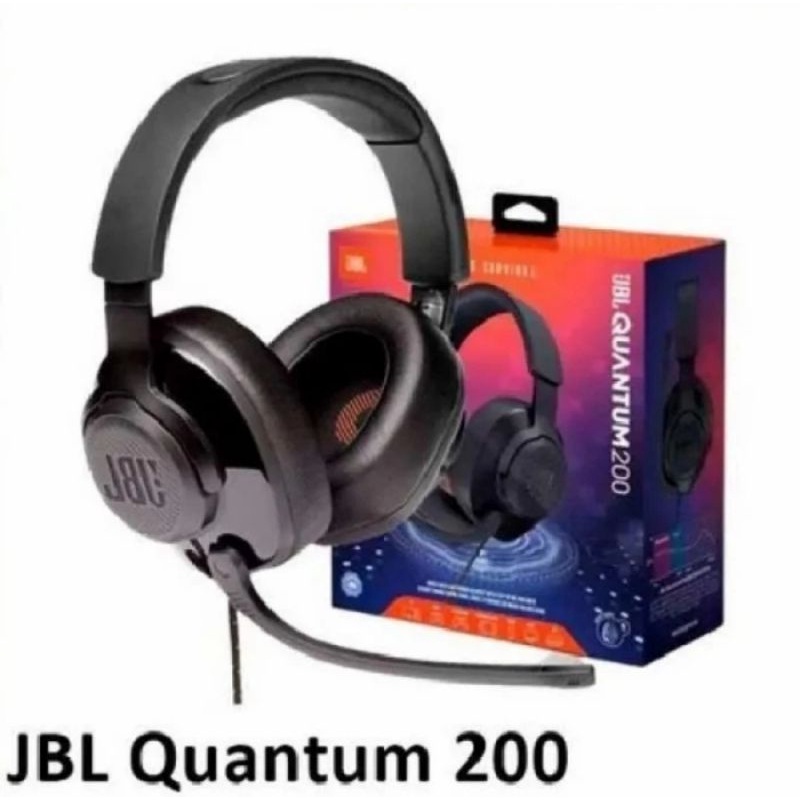 JBL Quantum 200 / Q200 Wired Over Ear Gaming Headset Headphone Resmi - Hitam