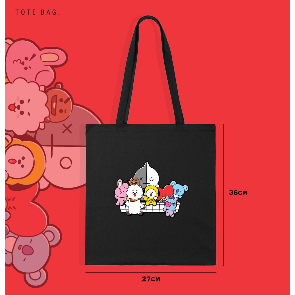 TOTE BAG WANITA KPOP BT21 / KANVAS BEST SELLER / KOREAN STYLE