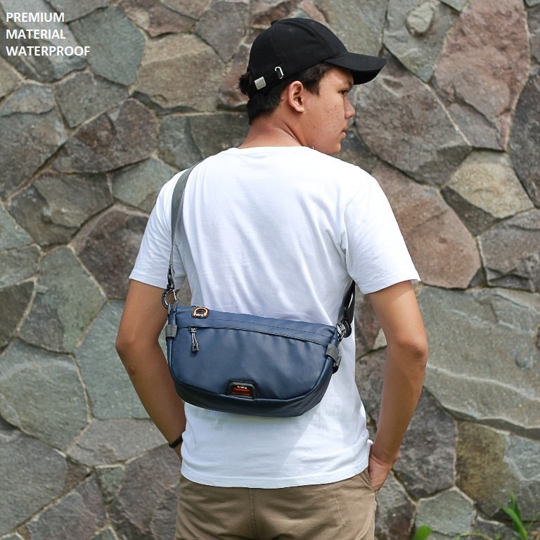 Tas Selempang Pria Anti Air Waterproof Sling Bag Travel Kecil Premium Tas Bahu Cowok