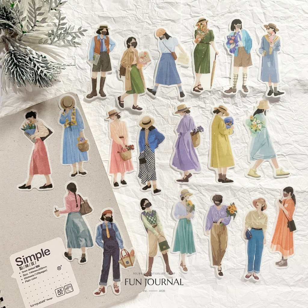 

OOTD STREET WOMAN STICKER STIKER WASHI FLAKES PACK JURNAL JOURNAL PLANNING PLANNER SCRAPBOOK DIY