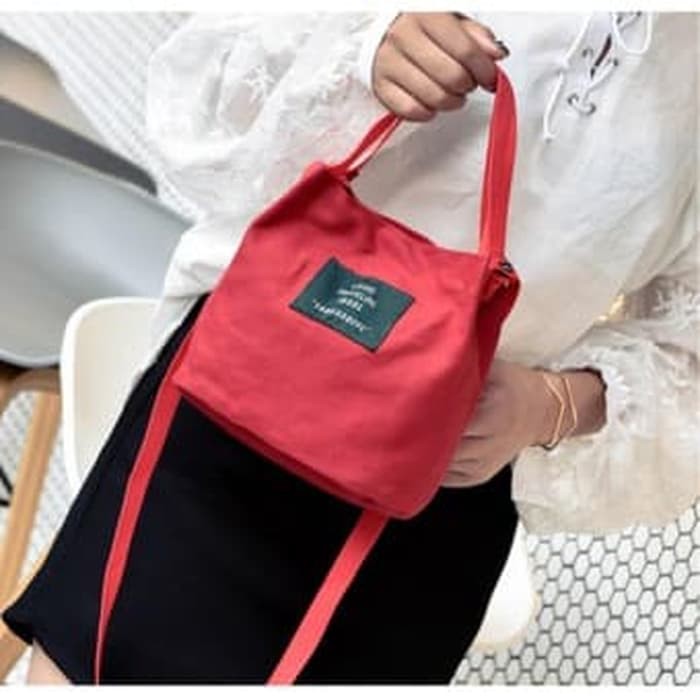 Tas Selempang Wanita Kanvas Living, Traveling, Share Shoulder Bag NEW