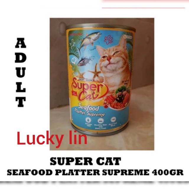 Makanan kucing kaleng super cat 400gr/ makanan kucing kaleng supercat 400gr / super cat adult 400gr