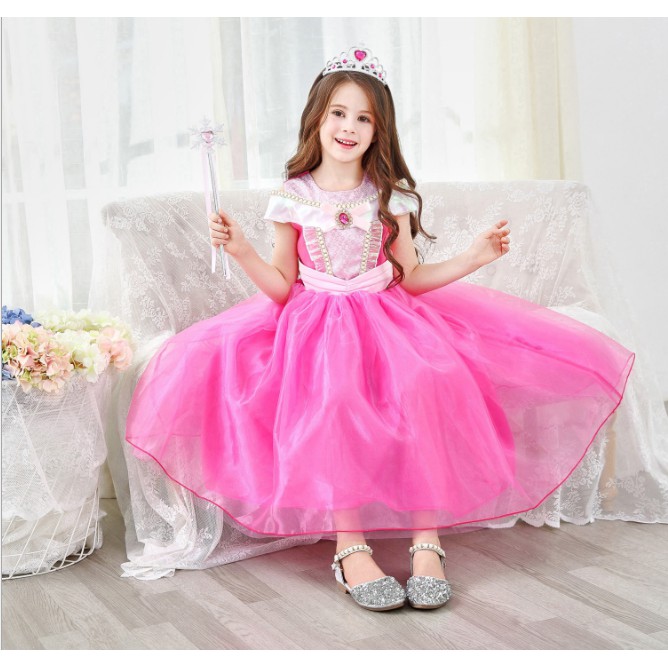[MAMASILO] Kostum Princess Aurora Pink Dress Anak Princess Aurora import