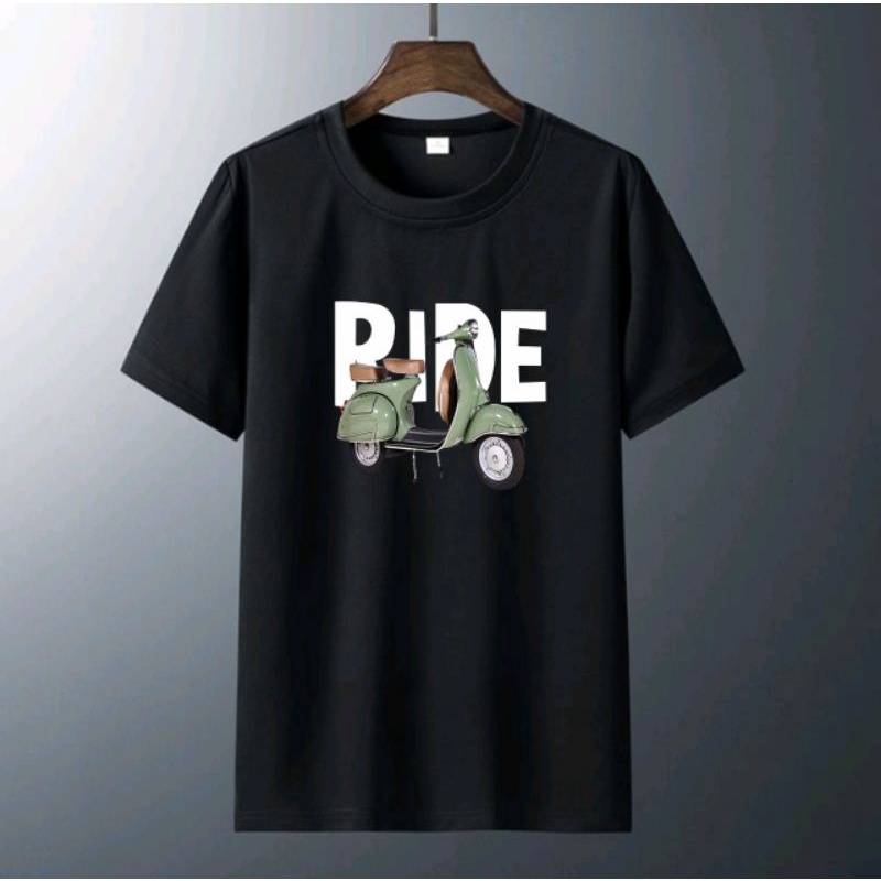 Kaos pria ride vespa baju oblong unisex atasan lengan pendek baju distro