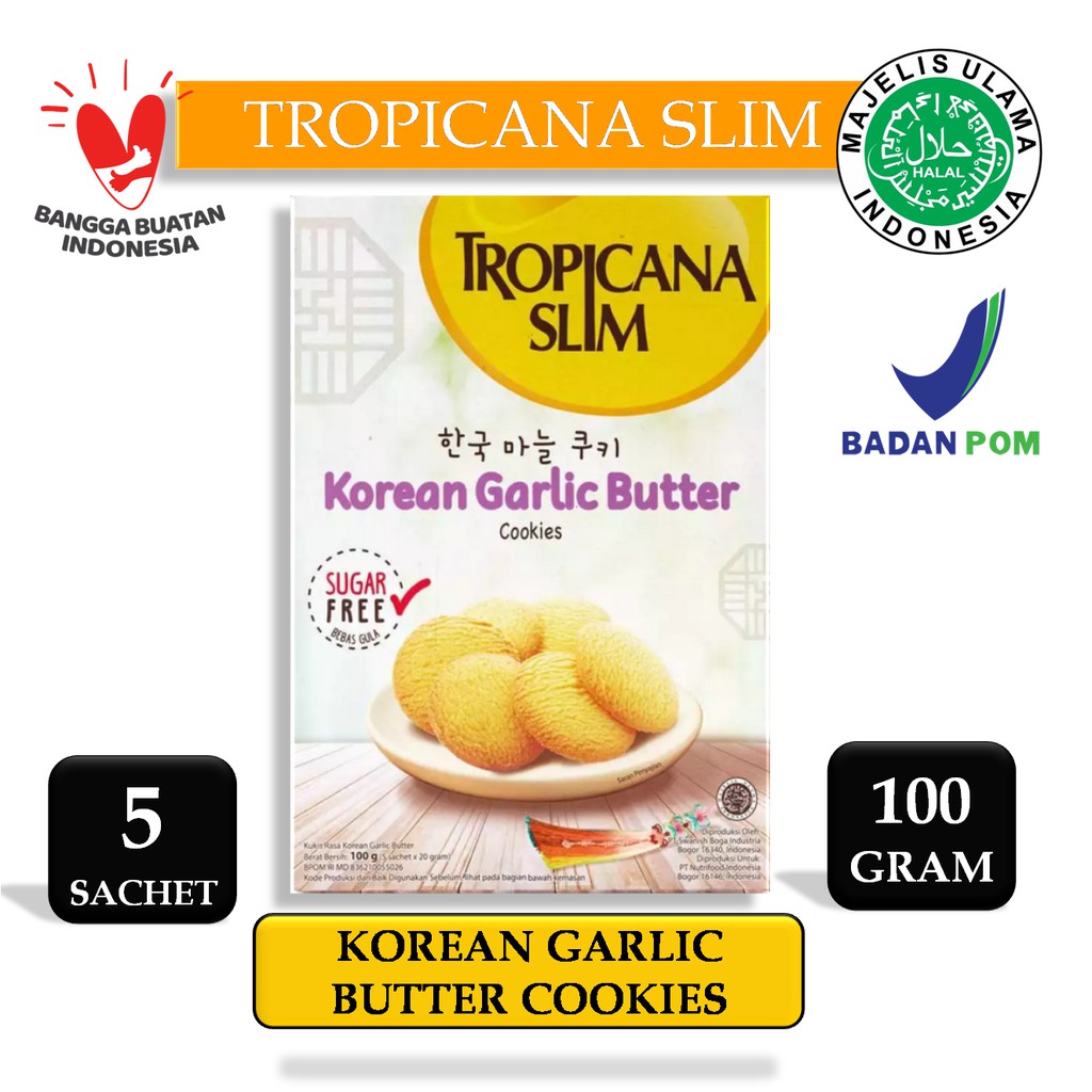 

Tropicana Slim Korean Garlic Butter Cookies 5 Sachet