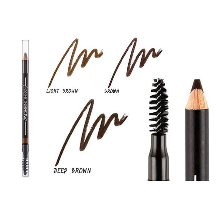 Maybelline Fashion Brow Cream Pencil / Pensil Alis Waterproof  Coklat