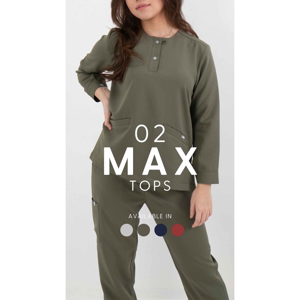 SCRB (02 MAX TOP/Baju Atasan) - Baju Scrub / Medical Scrubs / Baju Jaga