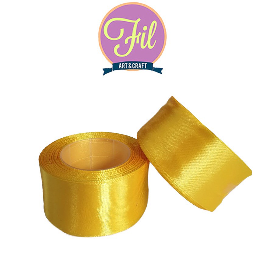 

Pita Satin kuning 1.5inch Besar /Pita Kain kuning / Pita Satin 1.5inch