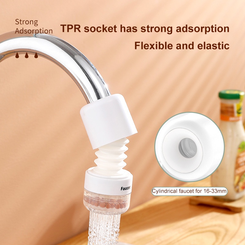 Splash-proof head of faucet lengthened extension bubbler kitchen tap water shower water-saving rotatable filter nozzle nozzle OW