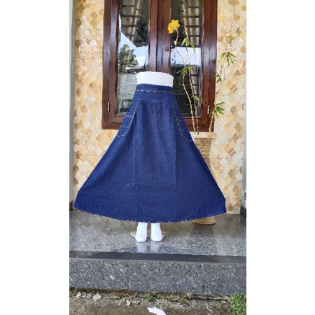 Rok Dewasa / Rok Jeans Wanita / Rok Panjang Dewasa / Rok Denim Panjang / Rok Panjang Wanita