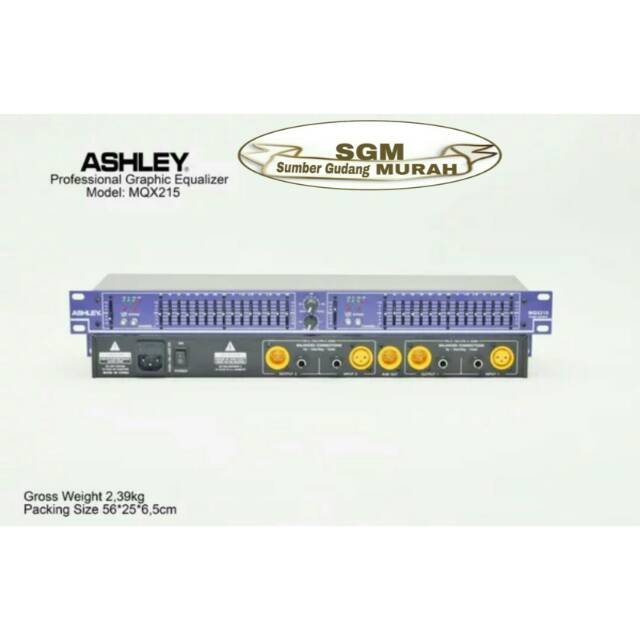 EQUALIZER ASHLEY MQX215 / MQX 215 ( 2 x 15 CHANNEL ) ORIGINAL
