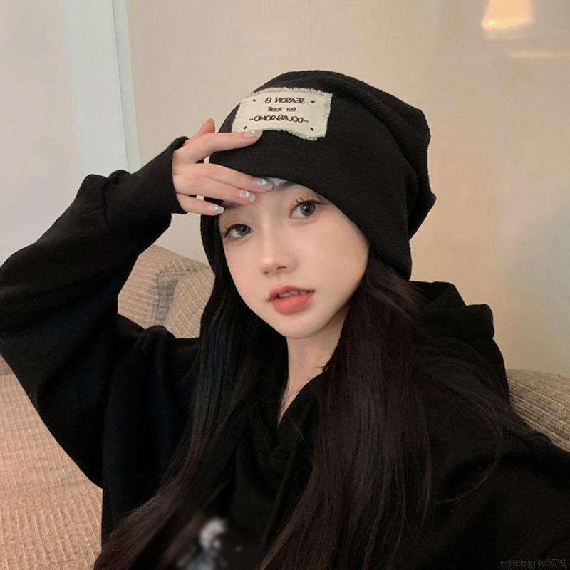 Topi Pasangan Motif Tulisan Bahan Kain Tipis Gaya Retro Jepang Korea Untuk Musim Semi Dan Gugur