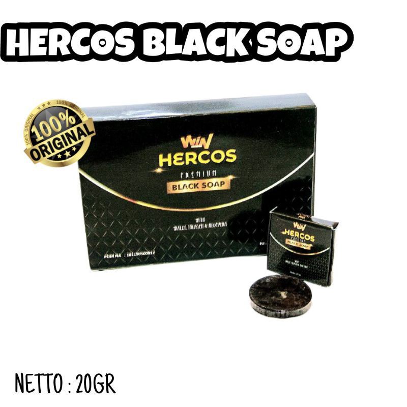 HERCOS  BLACK SOAP  SABUN MENCERAHKAN WAJAH (1 Lusin 12 pcs)