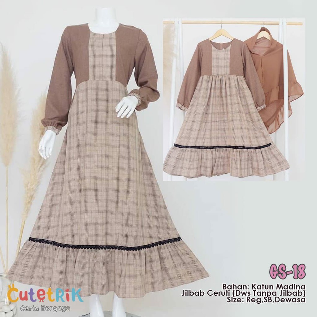 Baju lebaran gamis couple cutetrik GS18