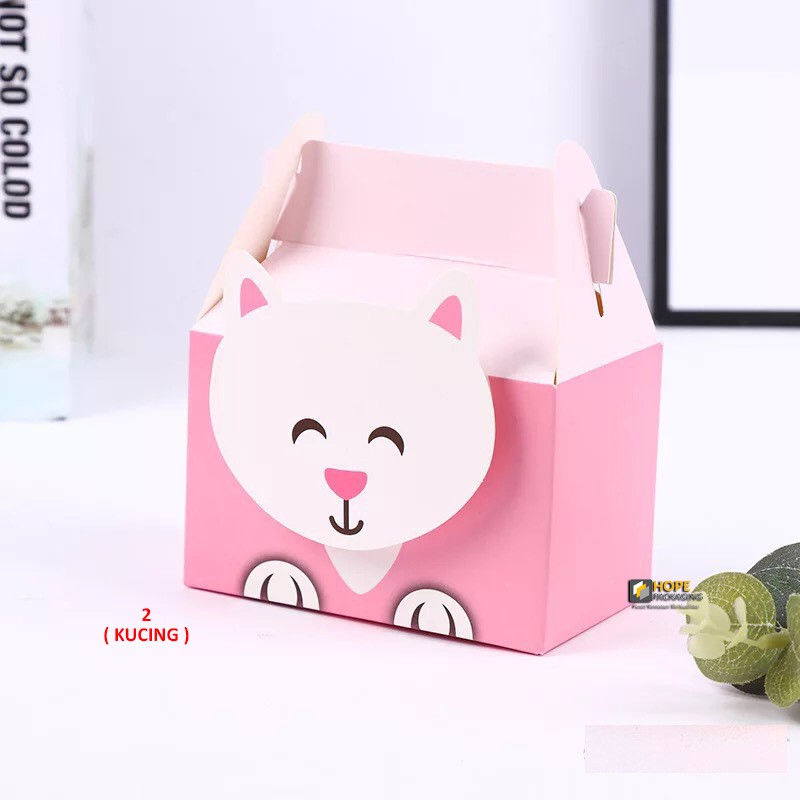 [ 3 PCS ]Paper box ultah bentuk animal 3D  dus souvenir hadiah gift box Snack kue permen biscuit