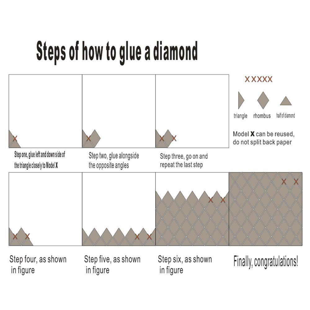 Populer Stiker Permukaan Cermin Acrylic Dekorasi Rumah Ruang Tamu Berlian Segitiga Disambung