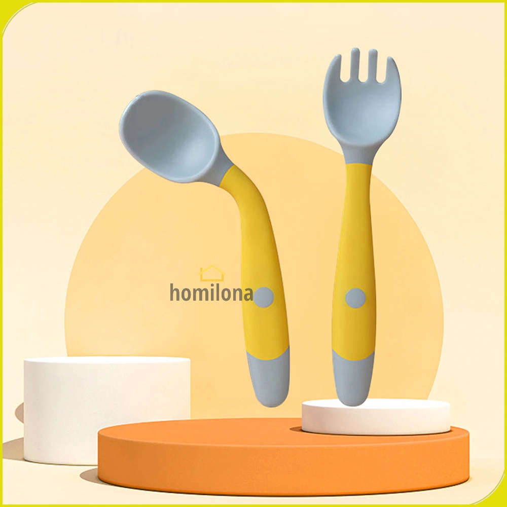 Sendok Garpu Bayi Silikon Soft Silicone Spoon - LOPE LP712 - Yellow