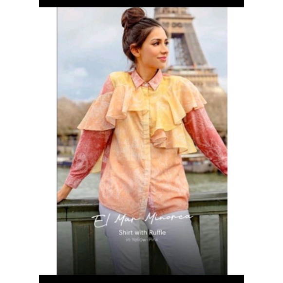 Benang Jarum X Mmehuillet El Mar Minorca Ruffle Yellow Pink