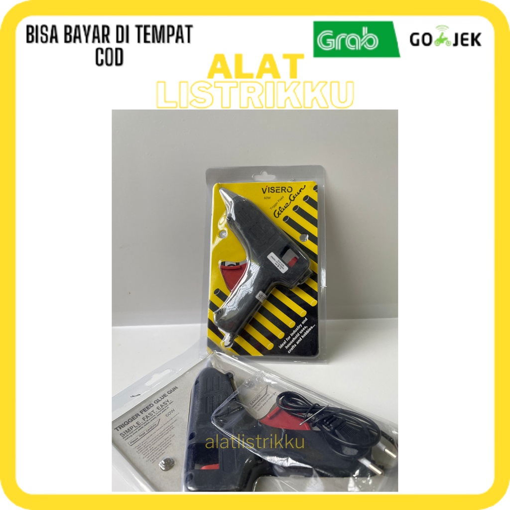 

Glue Gun Alat Lem Tembak Besar 60watt Otomatis Warna Hitam Lem Bening seperti Lilin Lengket