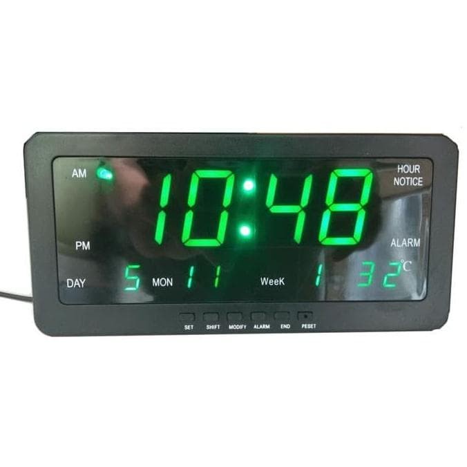 Jam Meja Digital Led / Jam Dinding Digital Alarm 1008 LED Hijau