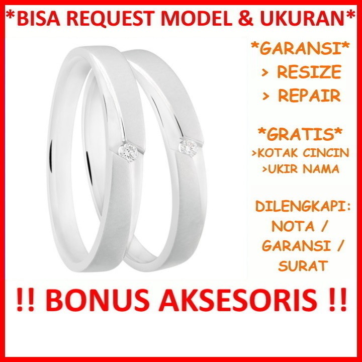 Gratis Ukir Nama Garansi Silver Asli Bisa Pesan Model Cincin Couple Perak Tunangan Mas Kawin Id627