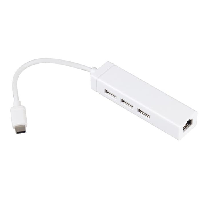 USB Type-C 3.1 To Lan Adapter With 3 Port USB Hub